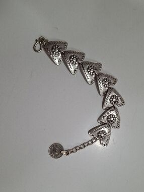 Vintage-Silver Plated Arrow Head  Bracelet - Silver 9"